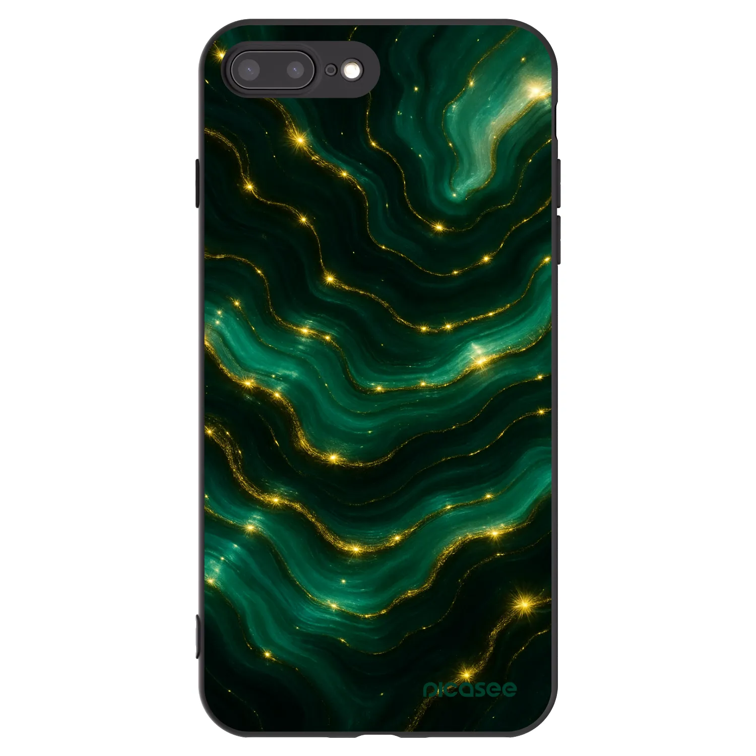 Picasee Μαύρη θήκη σιλικόνης για Apple iPhone 7 Plus - Emerald