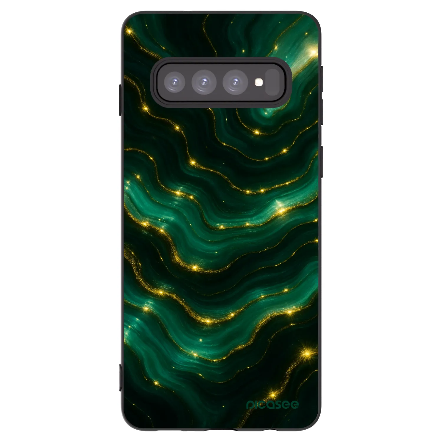 Picasee Μαύρη θήκη σιλικόνης για Samsung Galaxy S10 G973 - Emerald