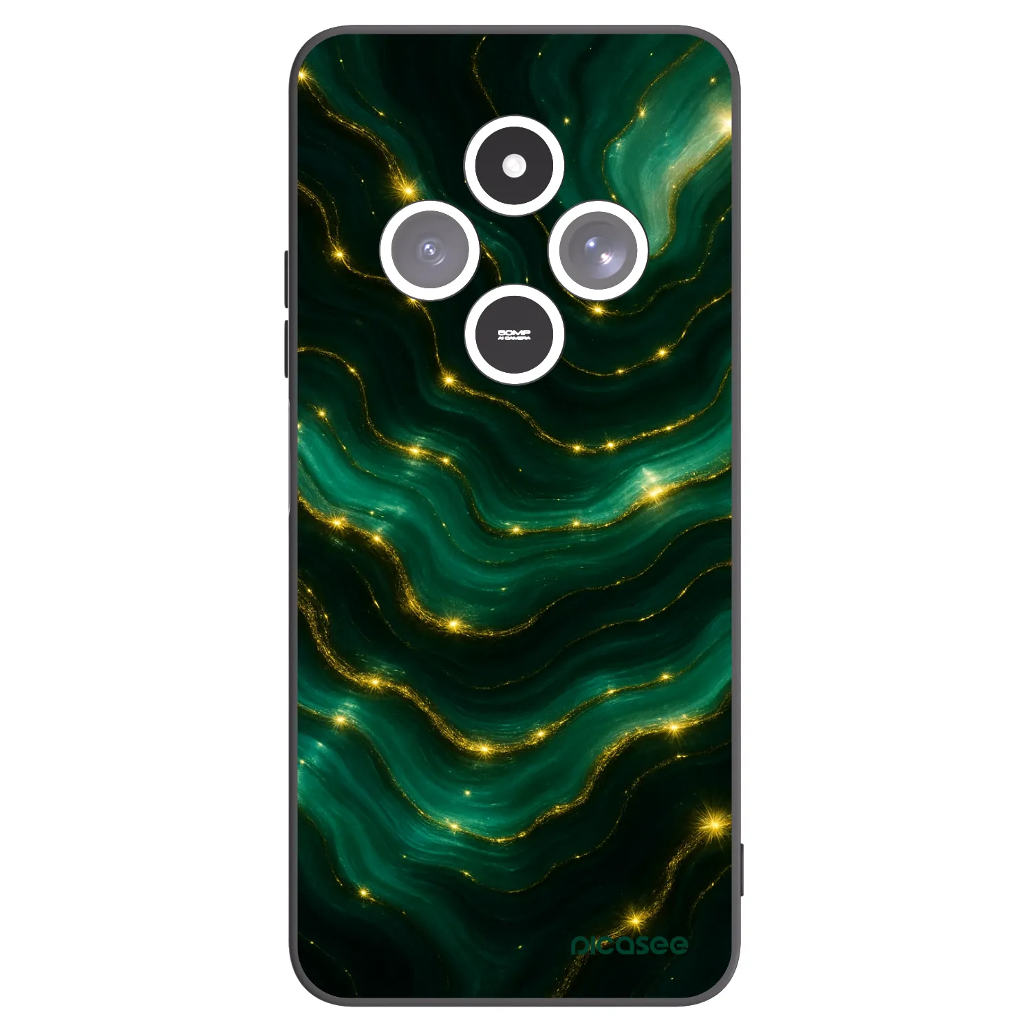 Picasee Μαύρη θήκη σιλικόνης για Xiaomi Redmi 14C - Emerald