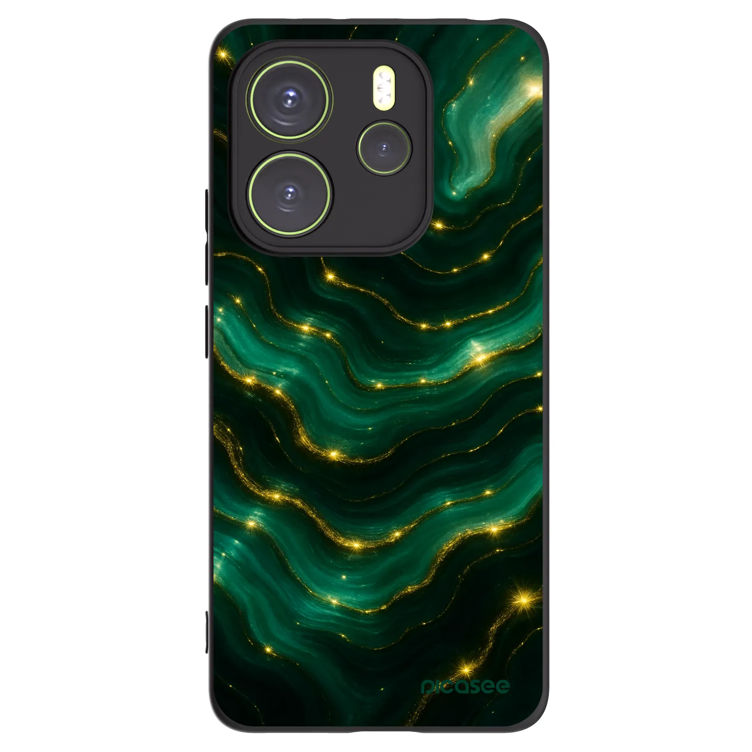 Picasee Μαύρη θήκη σιλικόνης για Xiaomi Redmi Note 14 4G - Emerald