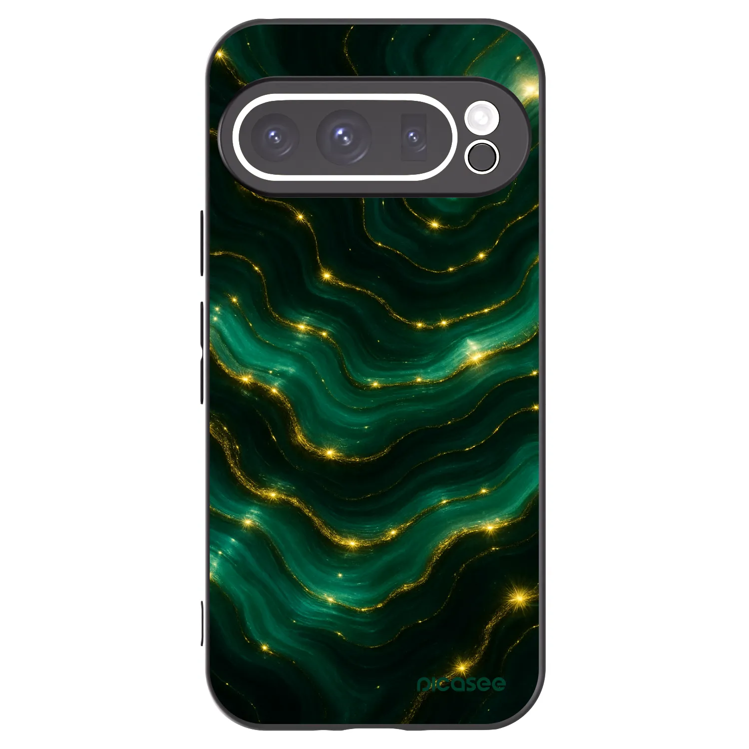Picasee Μαύρη θήκη σιλικόνης για Google Pixel 9 Pro - Emerald