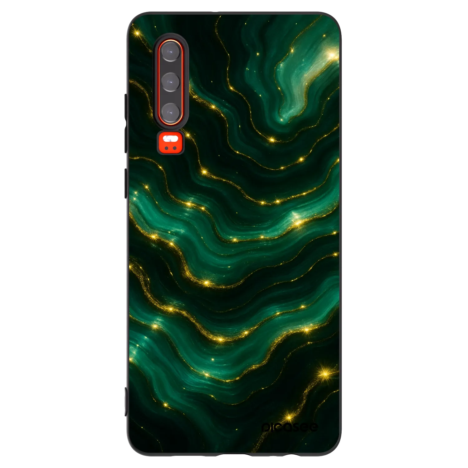 Picasee Μαύρη θήκη σιλικόνης για Huawei P30 - Emerald