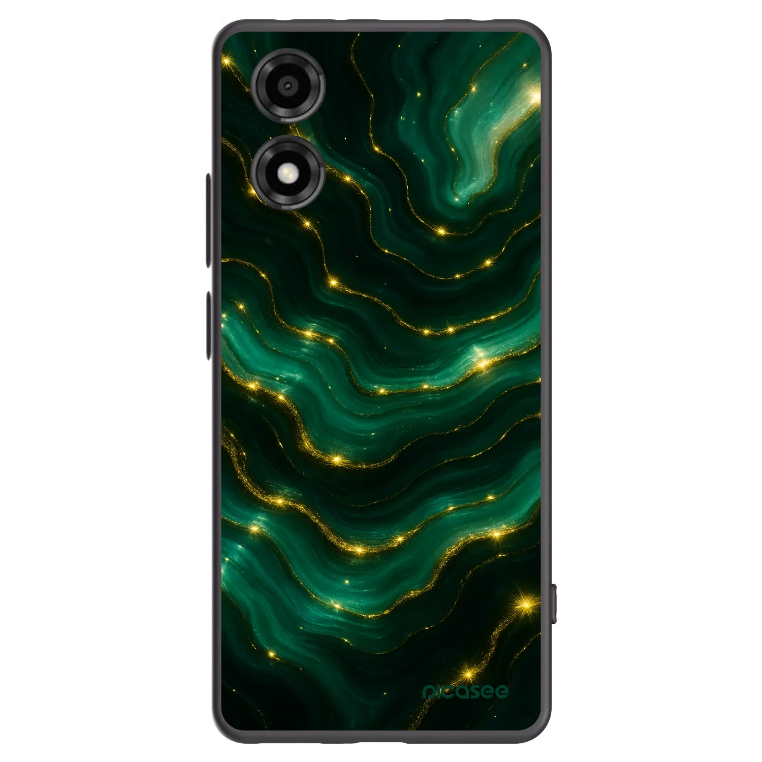 Picasee Μαύρη θήκη σιλικόνης για Motorola Moto E14 - Emerald