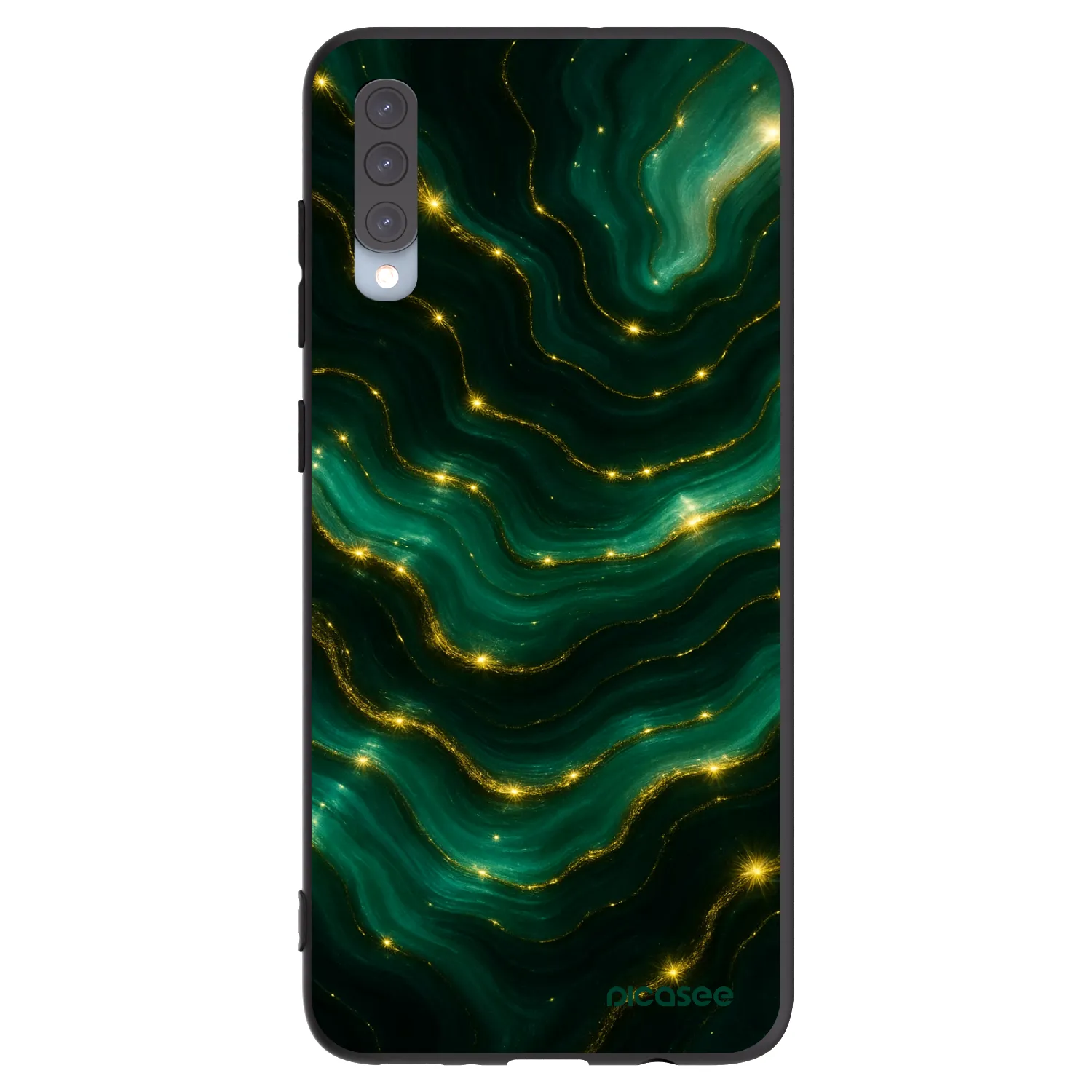 Picasee Μαύρη θήκη σιλικόνης για Samsung Galaxy A70 A705F - Emerald