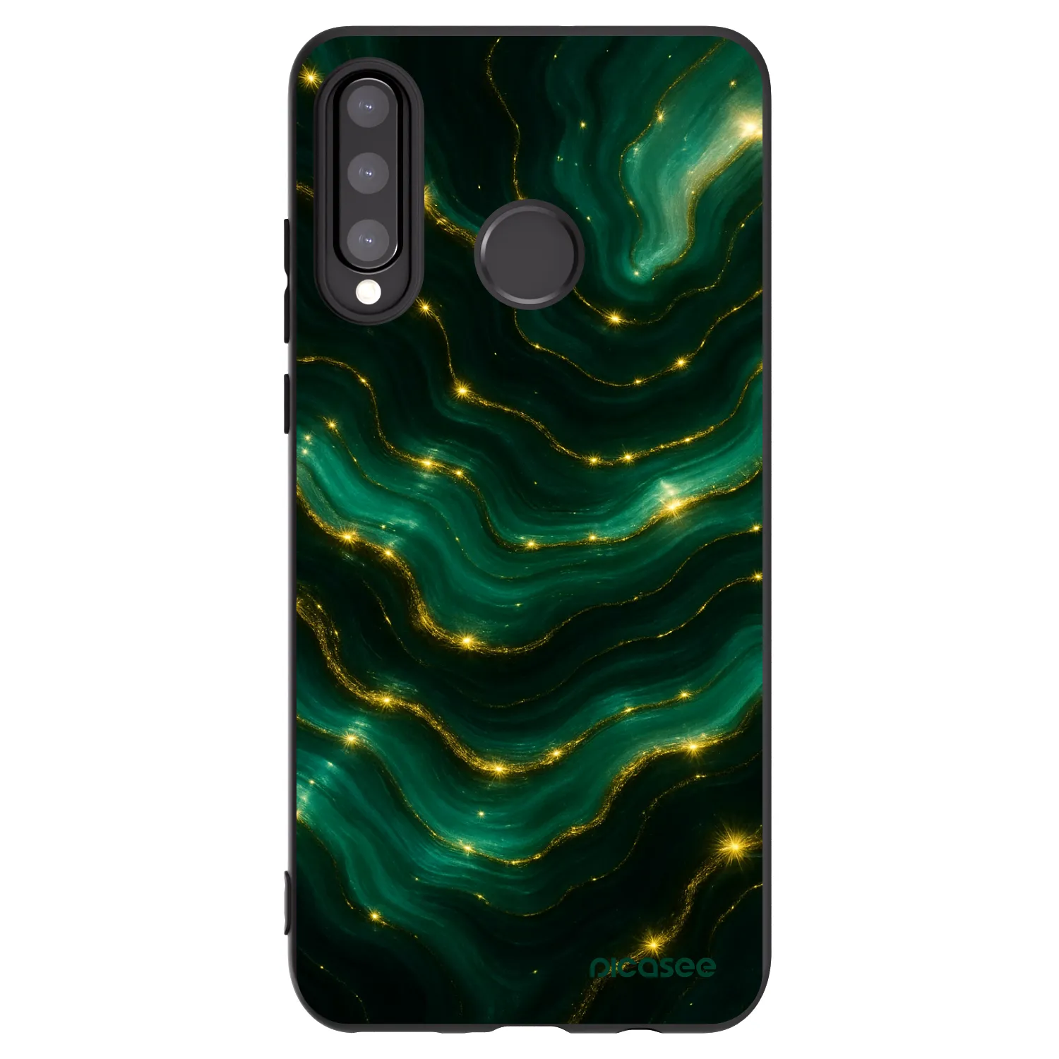 Picasee Μαύρη θήκη σιλικόνης για Huawei P30 Lite - Emerald