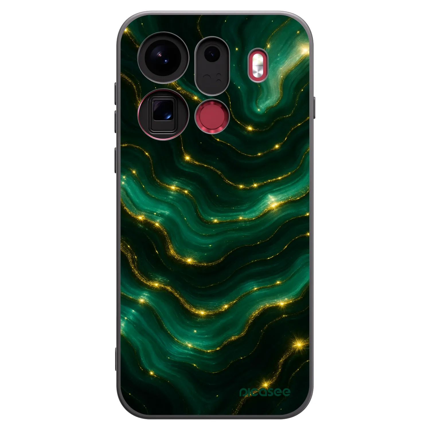 Picasee Μαύρη θήκη σιλικόνης για OPPO Find X9 Pro - Emerald