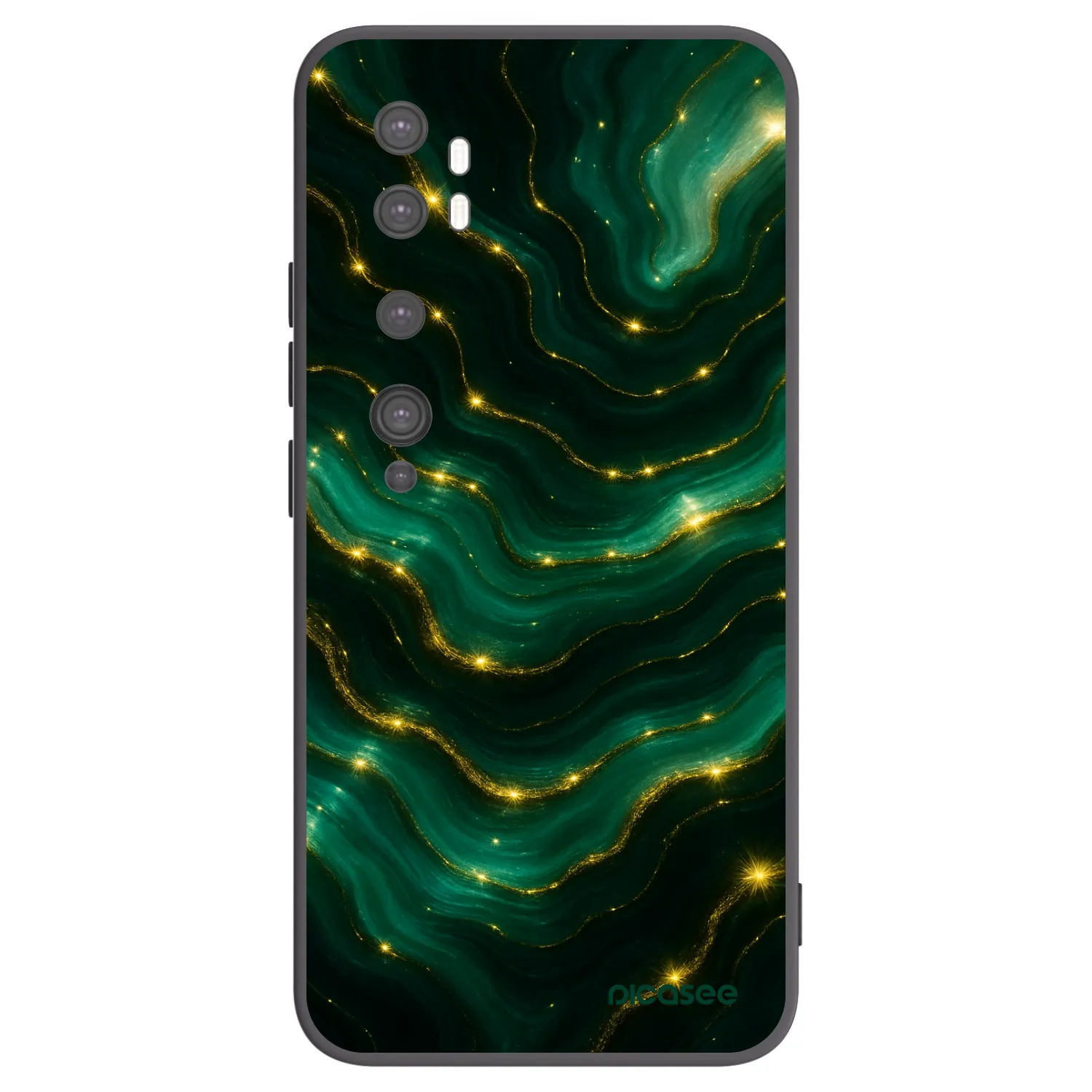 Picasee Μαύρη θήκη σιλικόνης για Xiaomi Mi Note 10 (Pro) - Emerald
