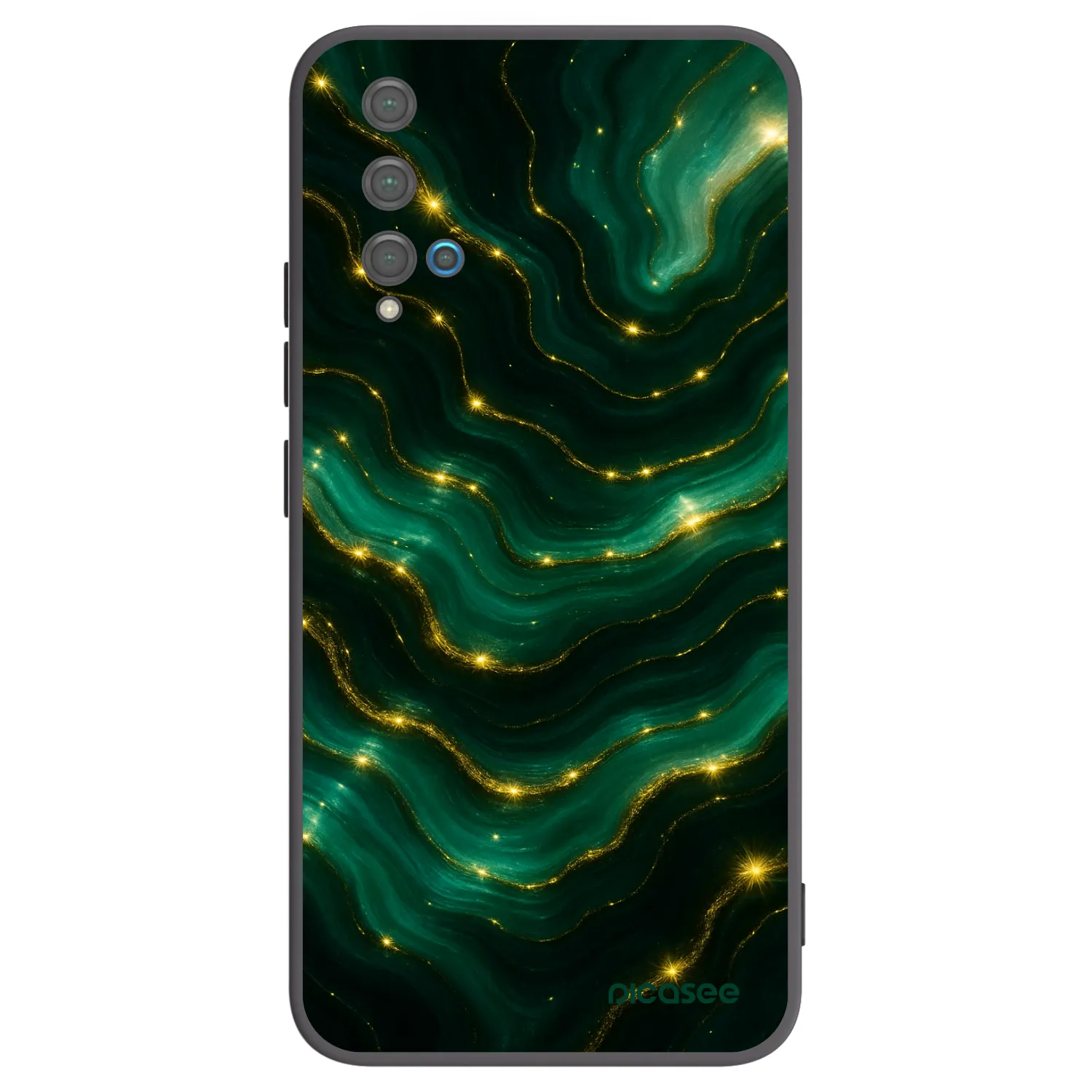 Picasee Μαύρη θήκη σιλικόνης για Huawei Nova 5T - Emerald