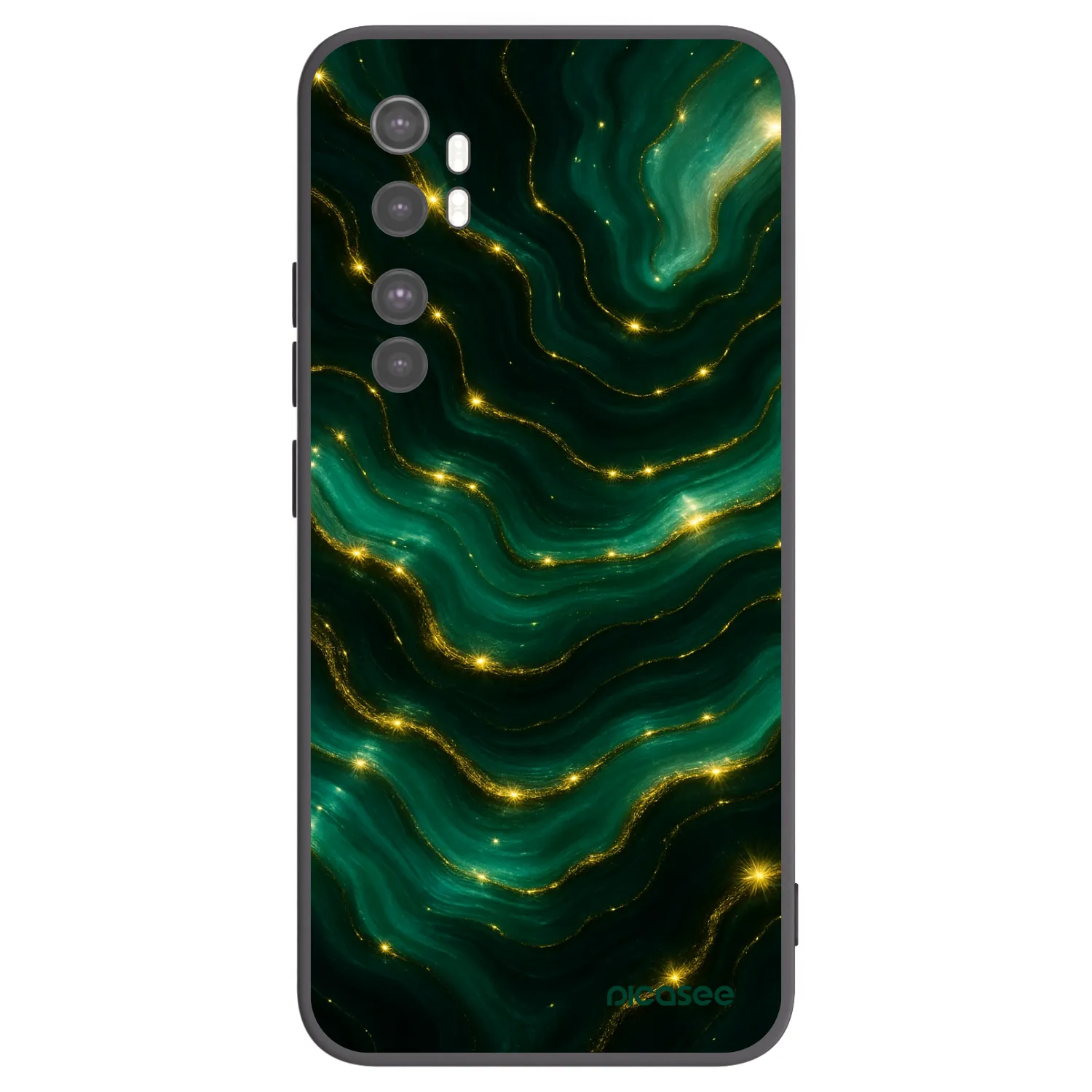 Picasee Μαύρη θήκη σιλικόνης για Xiaomi Mi Note 10 Lite - Emerald