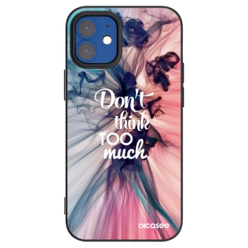 Picasee Μαύρη θήκη σιλικόνης για Apple iPhone 12 mini - Don't think TOO much