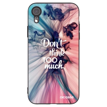 Picasee Μαύρη θήκη σιλικόνης για Apple iPhone XR - Don't think TOO much