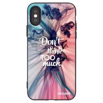 Picasee Μαύρη θήκη σιλικόνης για Apple iPhone X/XS - Don't think TOO much