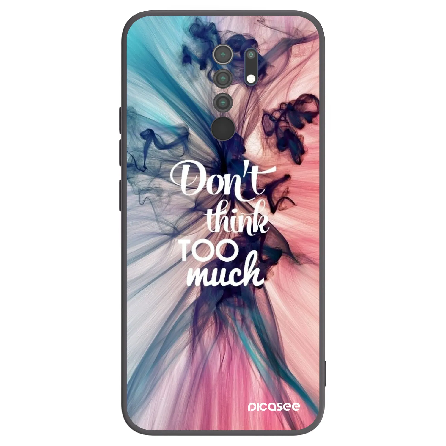 Picasee Μαύρη θήκη σιλικόνης για Xiaomi Redmi 9 - Don't think TOO much
