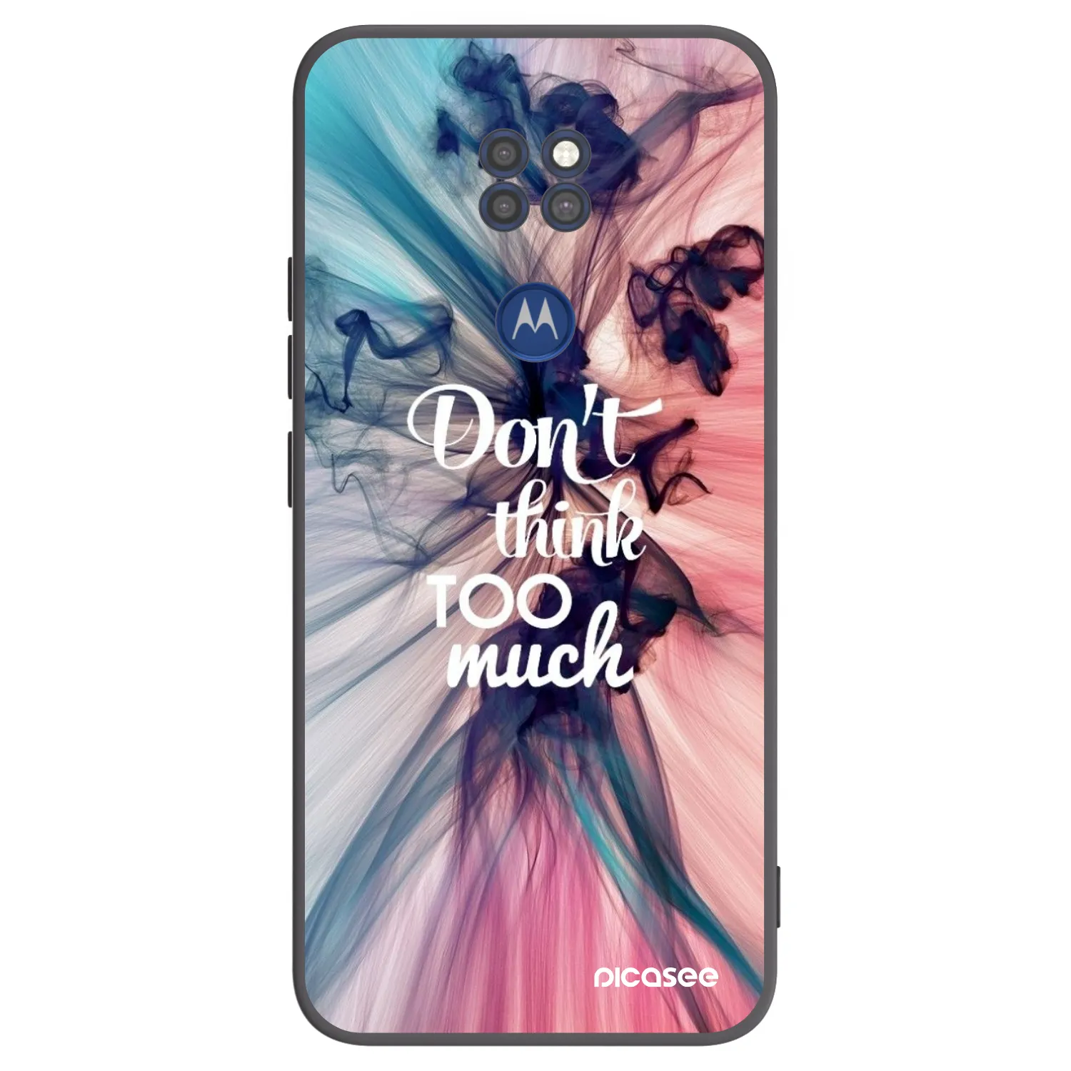 Picasee Μαύρη θήκη σιλικόνης για Motorola Moto G9 Play - Don't think TOO much