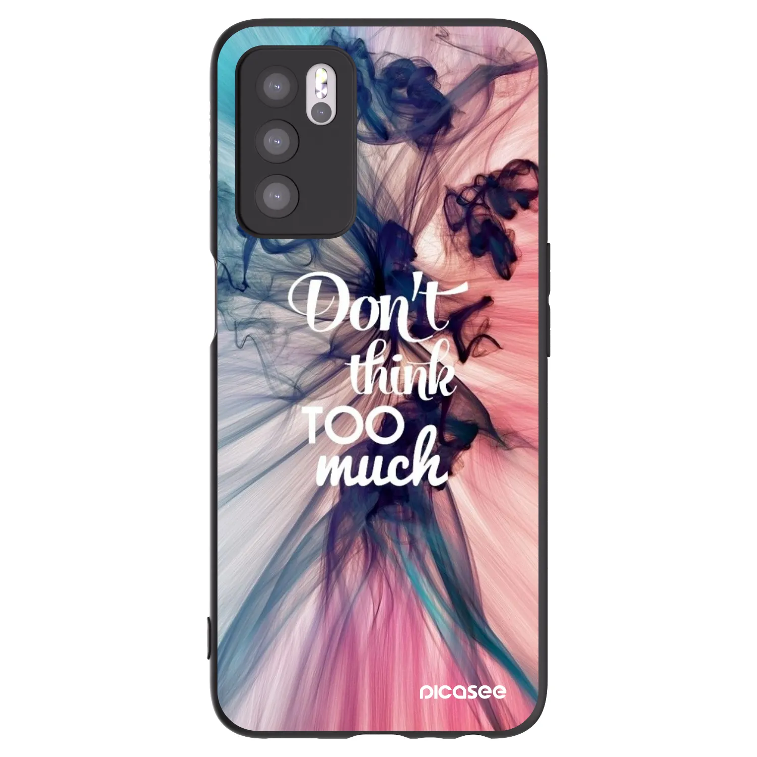 Picasee Μαύρη θήκη σιλικόνης για OPPO A16 - Don't think TOO much