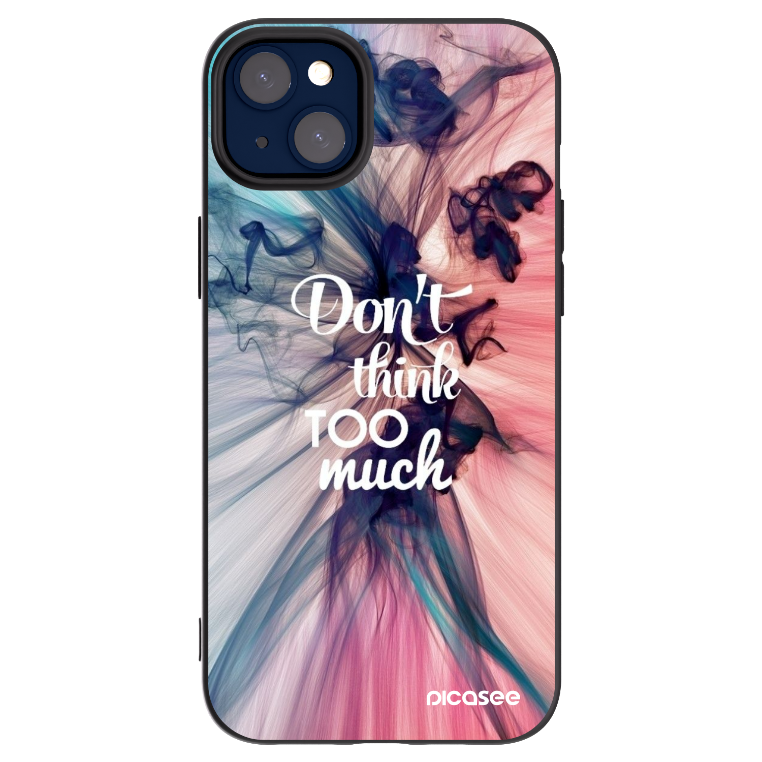 Picasee Μαύρη θήκη σιλικόνης για Apple iPhone 14 Plus - Don't think TOO much