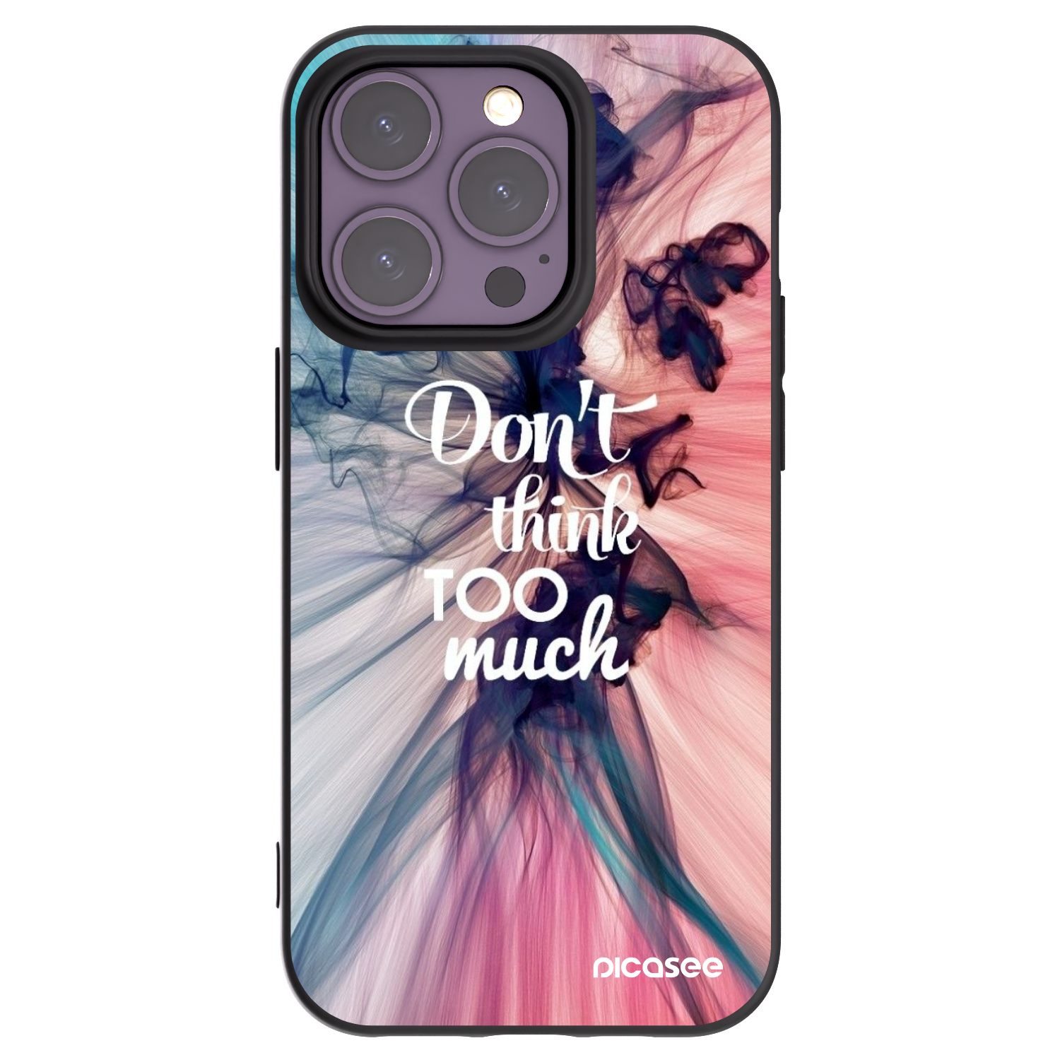 Picasee Μαύρη θήκη σιλικόνης για Apple iPhone 14 Pro - Don't think TOO much
