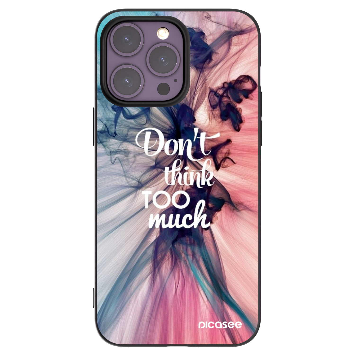 Picasee Μαύρη θήκη σιλικόνης για Apple iPhone 14 Pro Max - Don't think TOO much