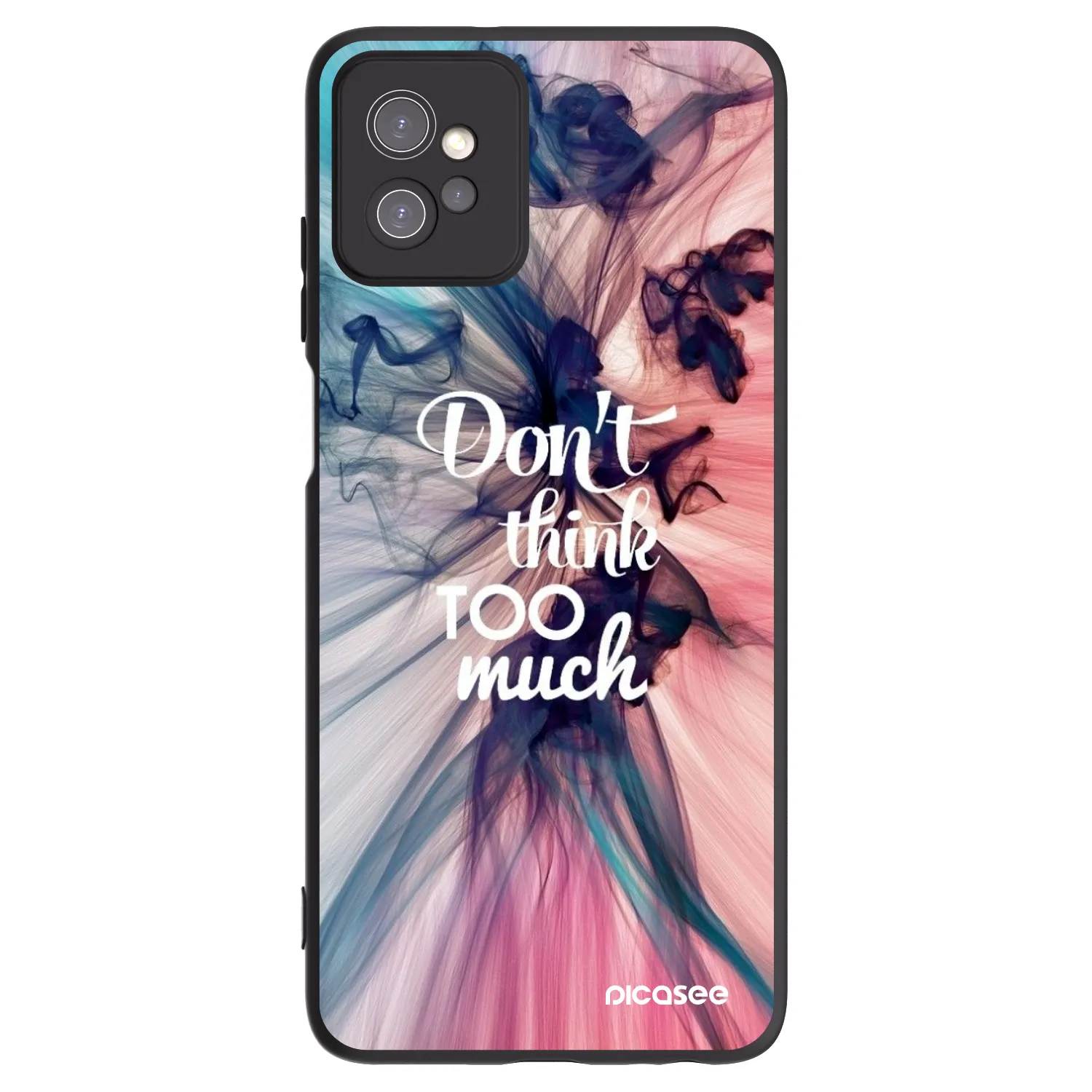 Picasee Μαύρη θήκη σιλικόνης για Motorola Moto G32 - Don't think TOO much