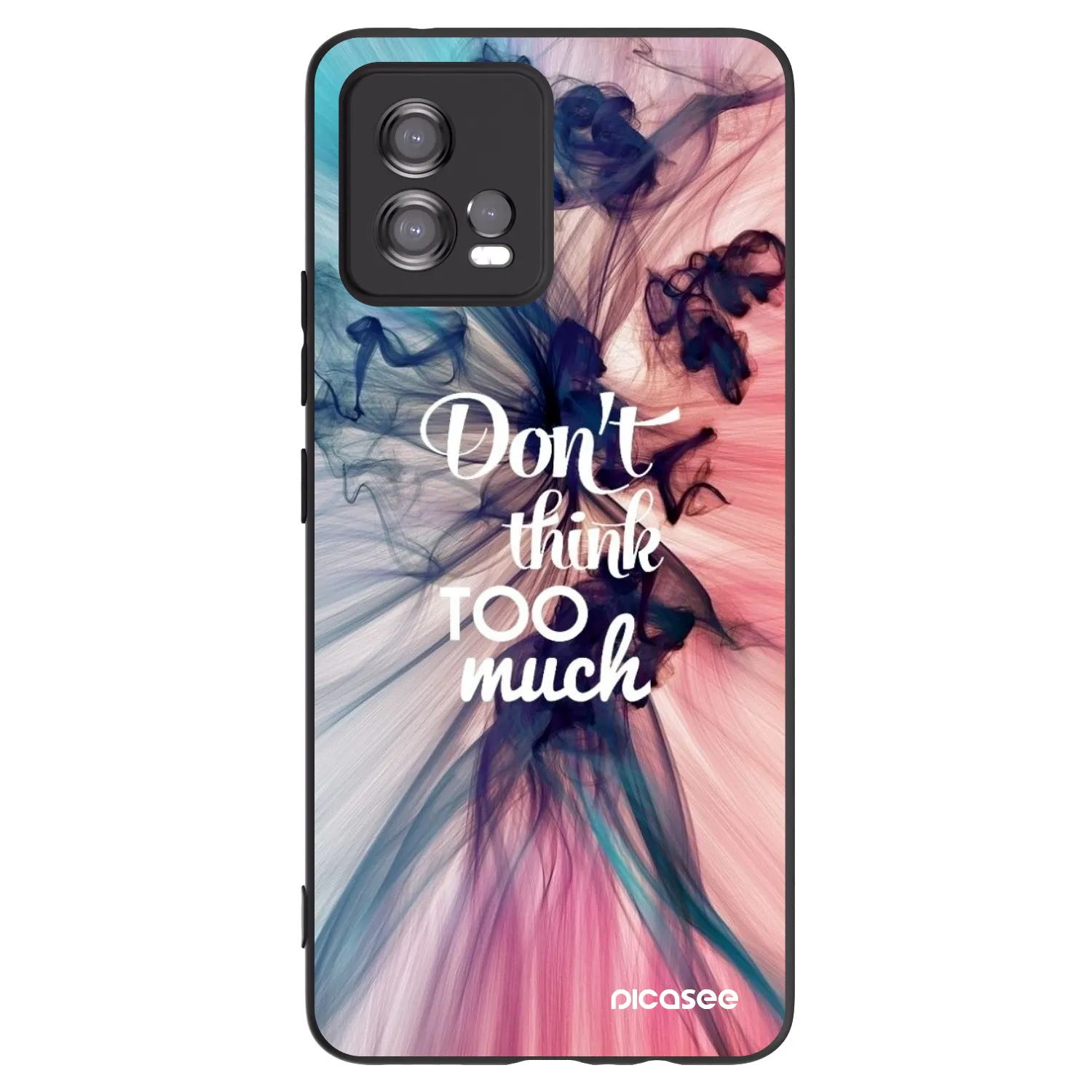Picasee Μαύρη θήκη σιλικόνης για Motorola Moto G72 - Don't think TOO much