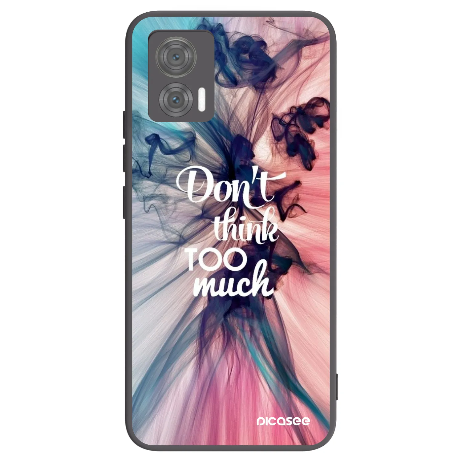 Picasee Μαύρη θήκη σιλικόνης για Motorola Edge 30 Neo - Don't think TOO much