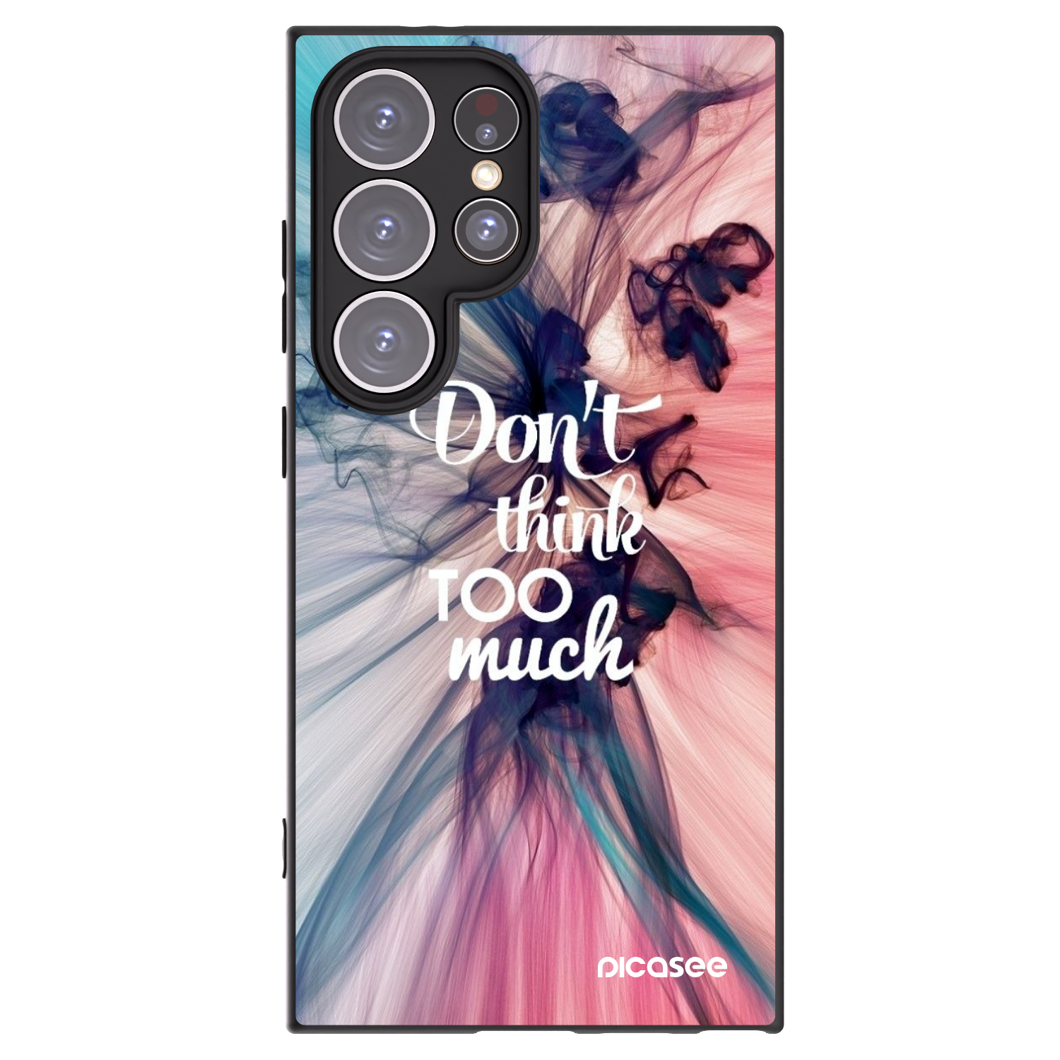 Picasee Μαύρη θήκη σιλικόνης για Samsung Galaxy S24 Ultra S928B 5G - Don't think TOO much