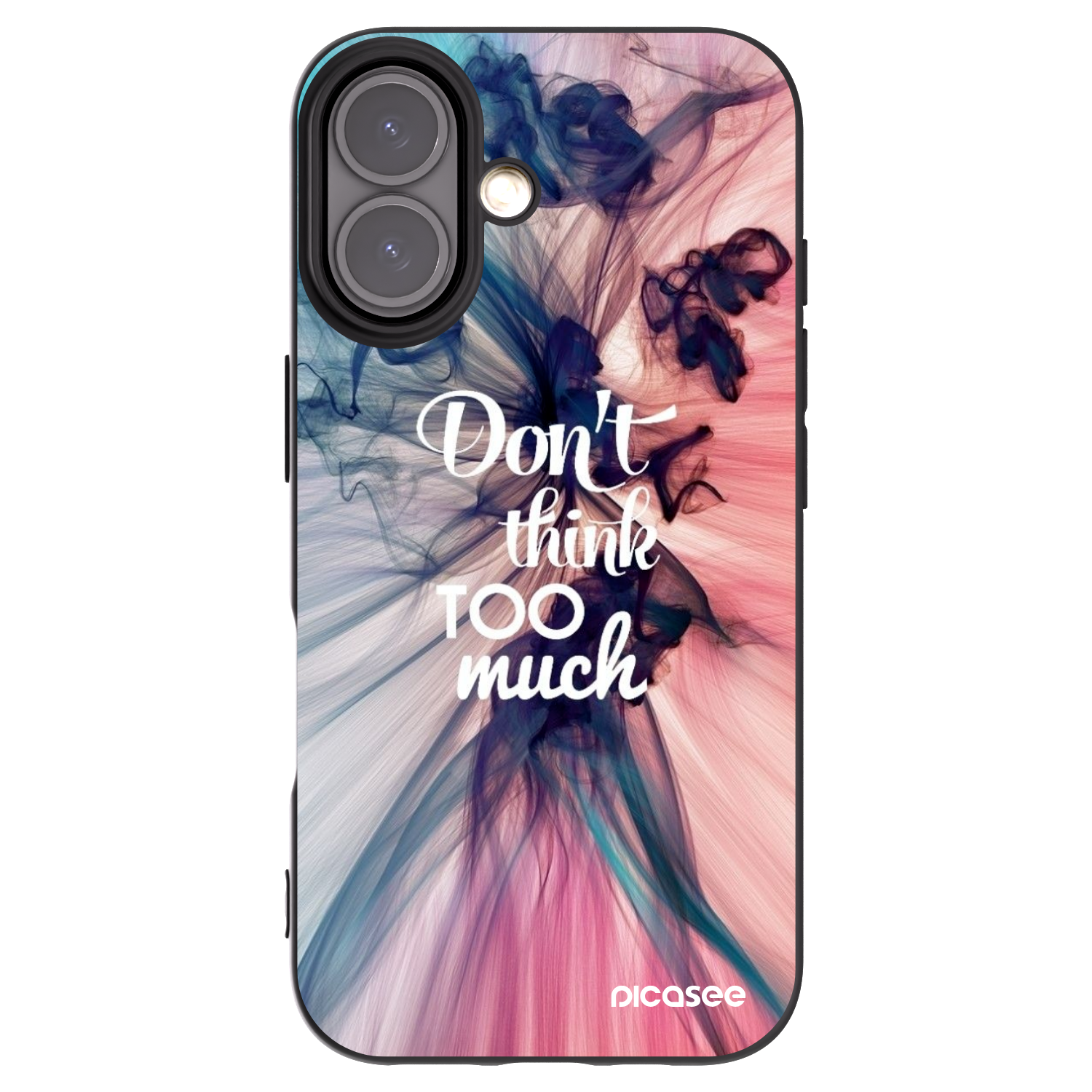 Picasee Μαύρη θήκη σιλικόνης για Apple iPhone 16 - Don't think TOO much