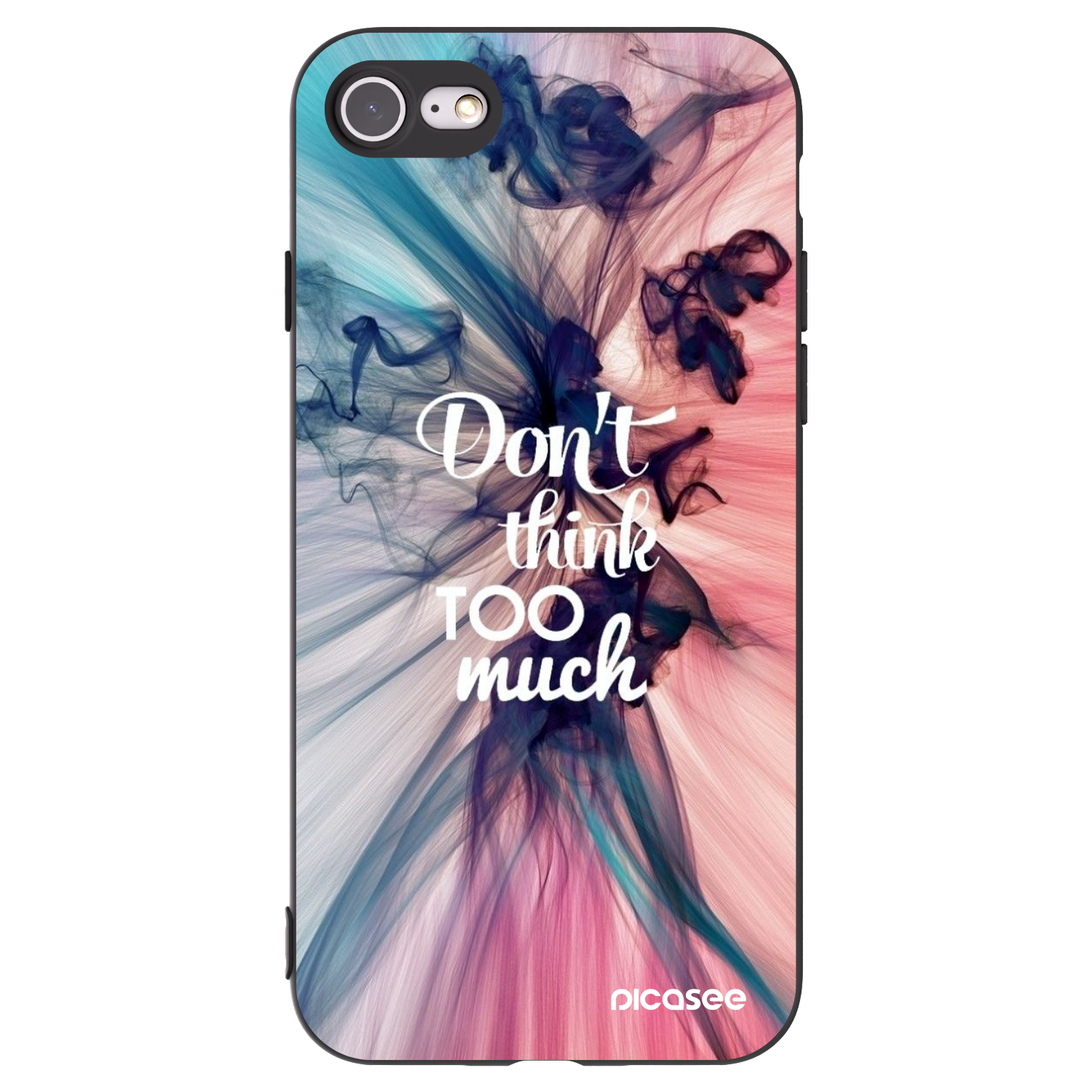 Picasee Μαύρη θήκη σιλικόνης για Apple iPhone 8 - Don't think TOO much