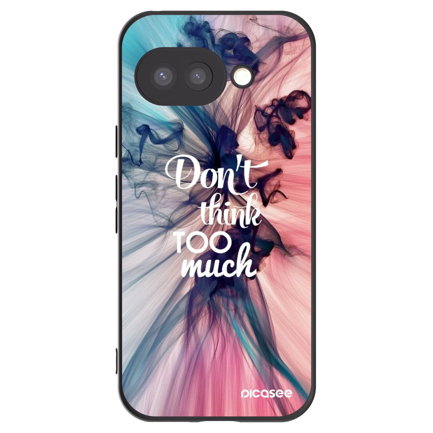 Picasee Μαύρη θήκη σιλικόνης για Google Pixel 9a - Don't think TOO much