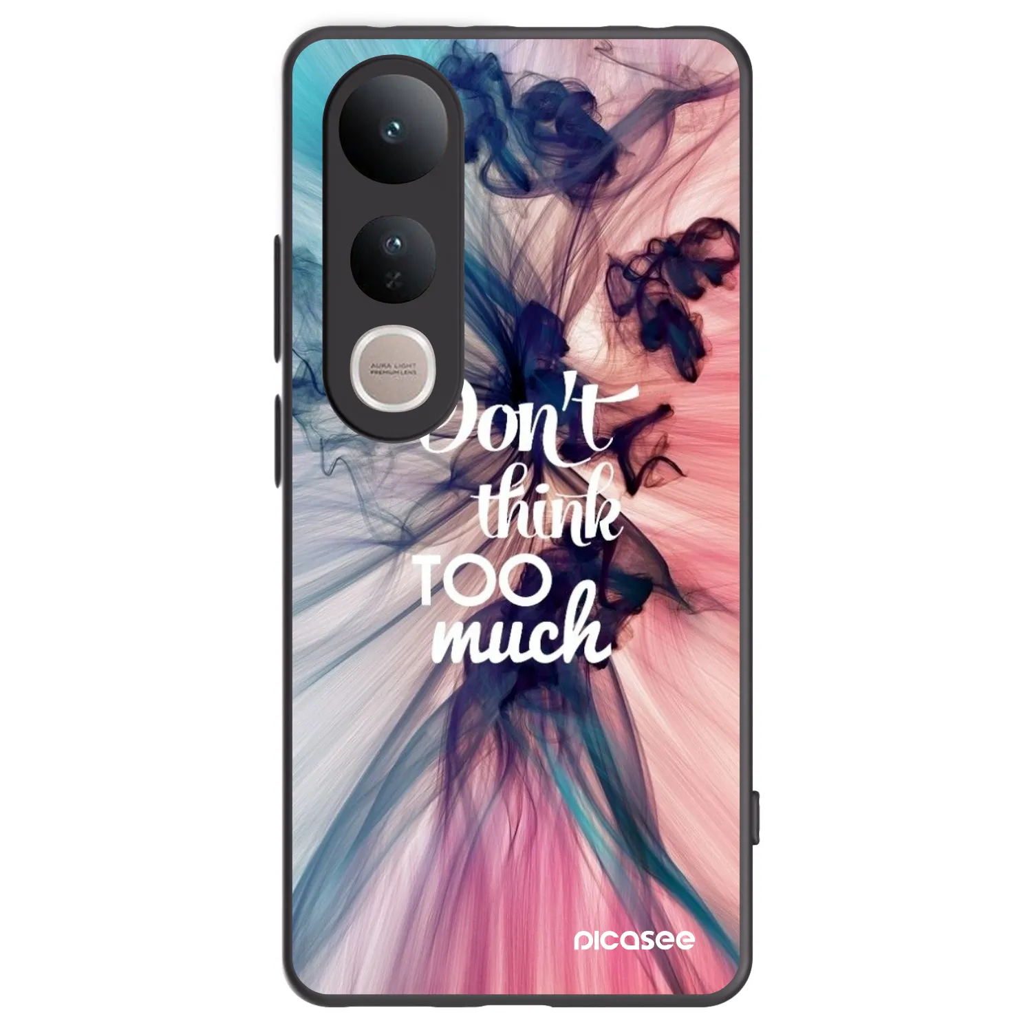 Picasee Μαύρη θήκη σιλικόνης για Vivo V50 Lite 5G - Don't think TOO much
