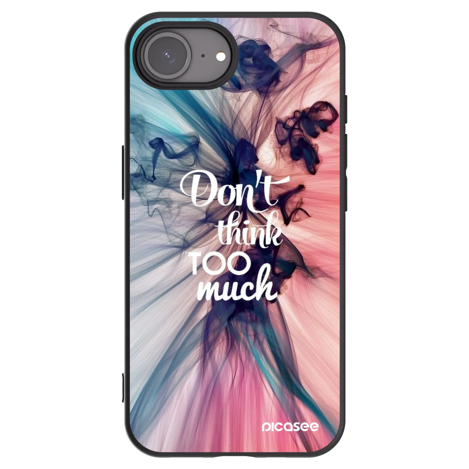 Picasee Μαύρη θήκη σιλικόνης για Apple iPhone 17e - Don't think TOO much