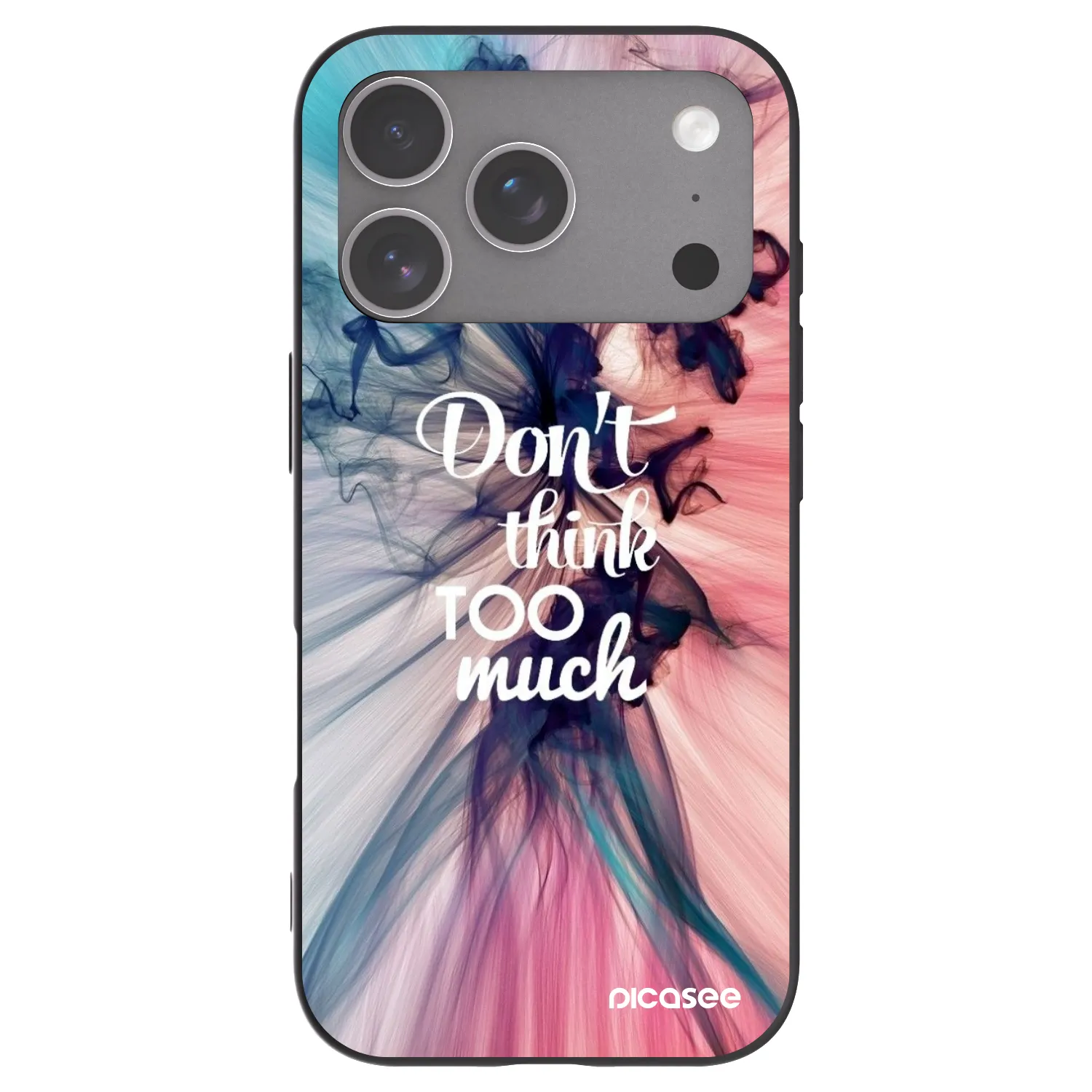 Picasee Μαύρη θήκη σιλικόνης για Apple iPhone 18 Pro - Don't think TOO much
