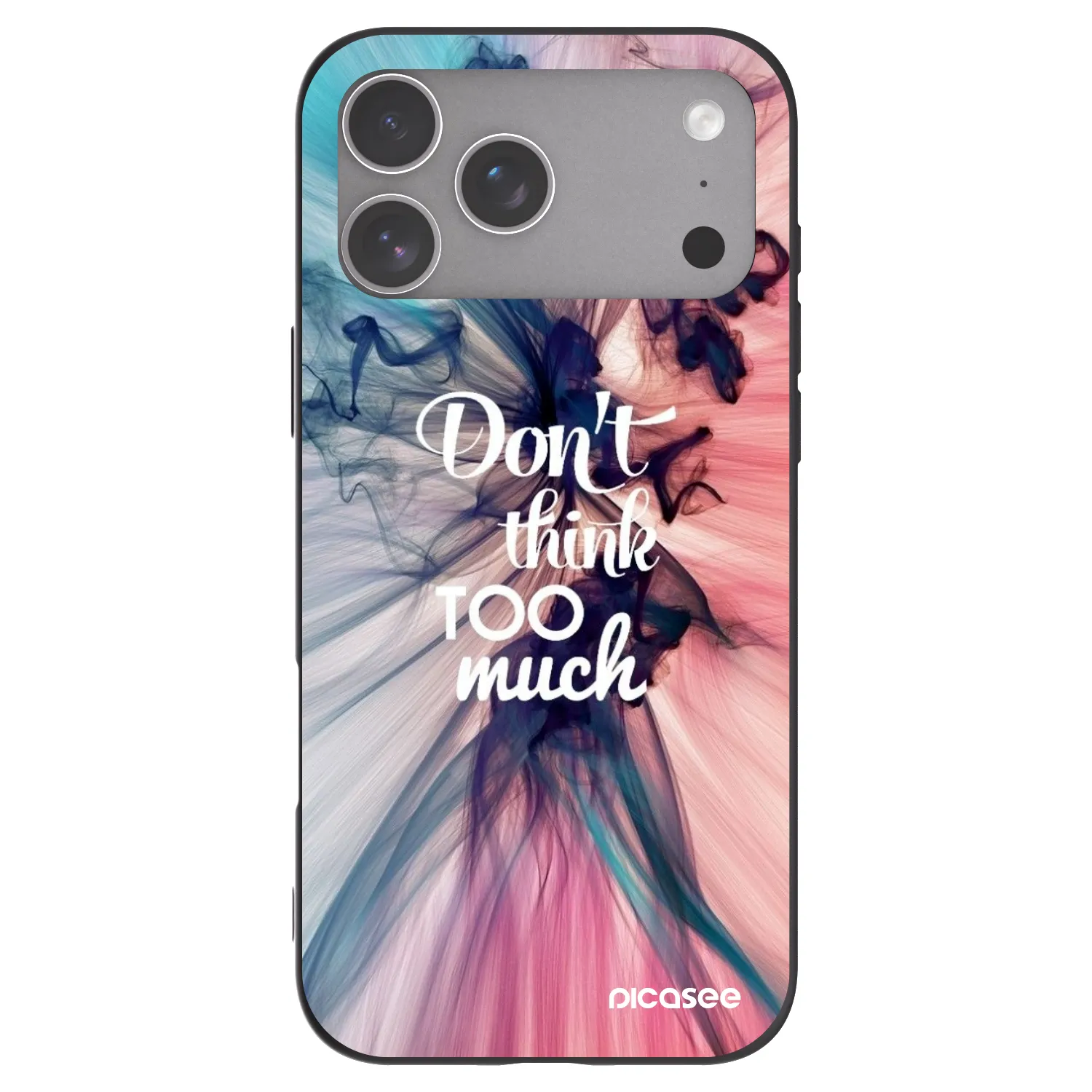 Picasee Μαύρη θήκη σιλικόνης για Apple iPhone 18 Pro Max - Don't think TOO much