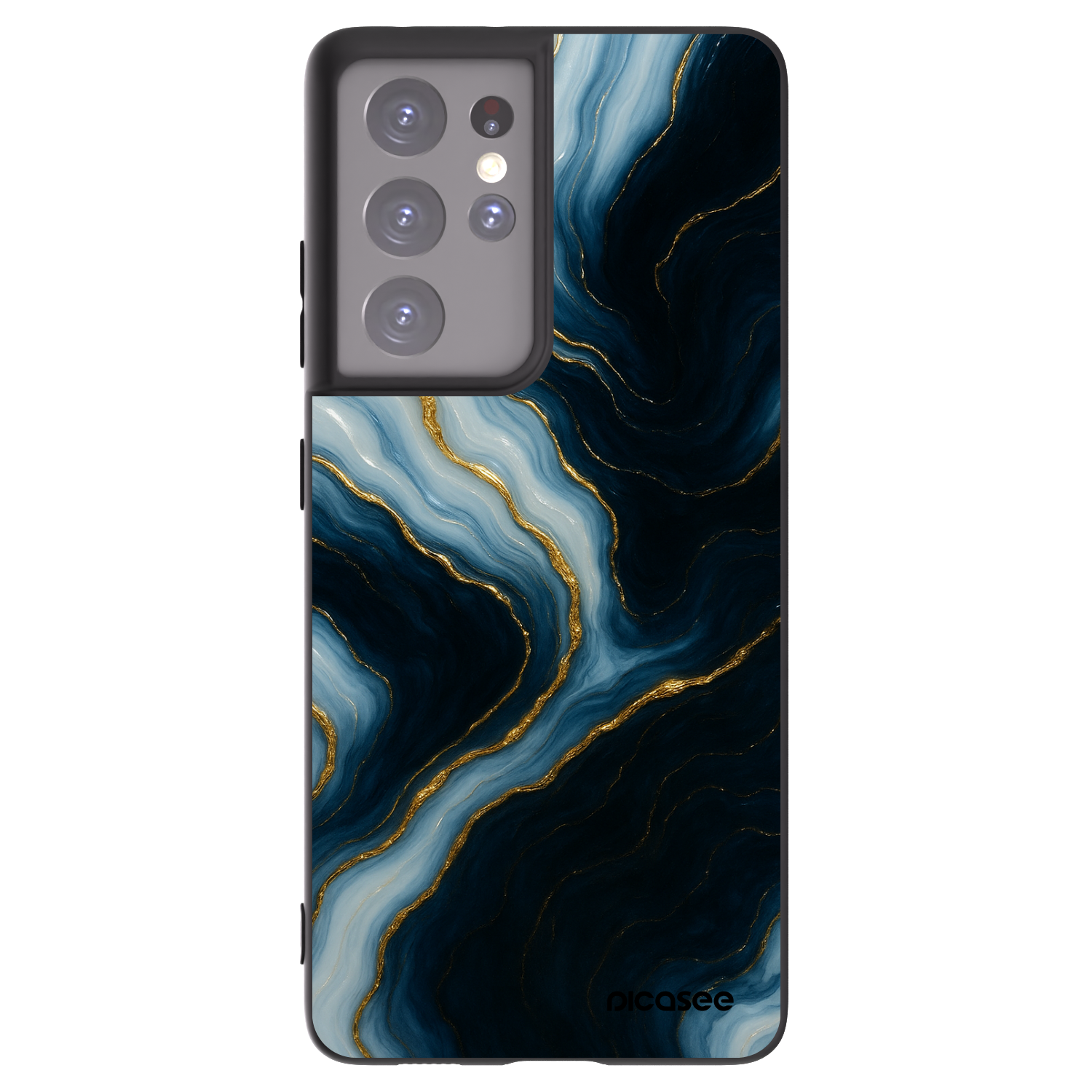 Picasee Μαύρη θήκη σιλικόνης για Samsung Galaxy S21 Ultra 5G G998B - Luna