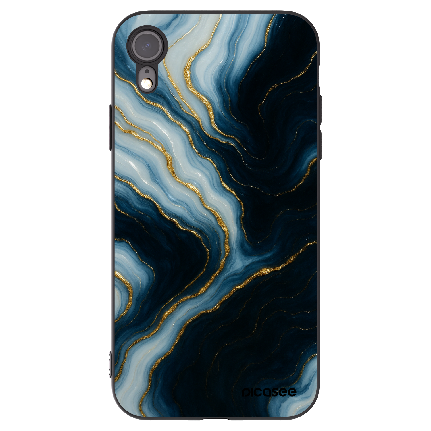 Picasee Μαύρη θήκη σιλικόνης για Apple iPhone XR - Luna