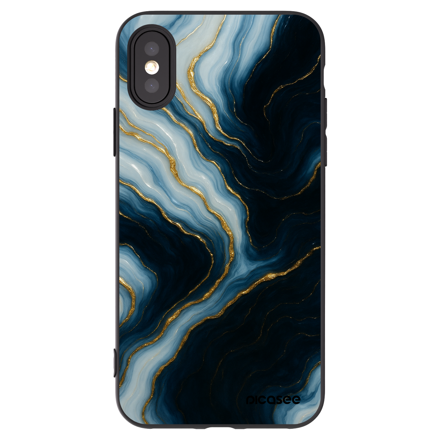 Picasee Μαύρη θήκη σιλικόνης για Apple iPhone X/XS - Luna