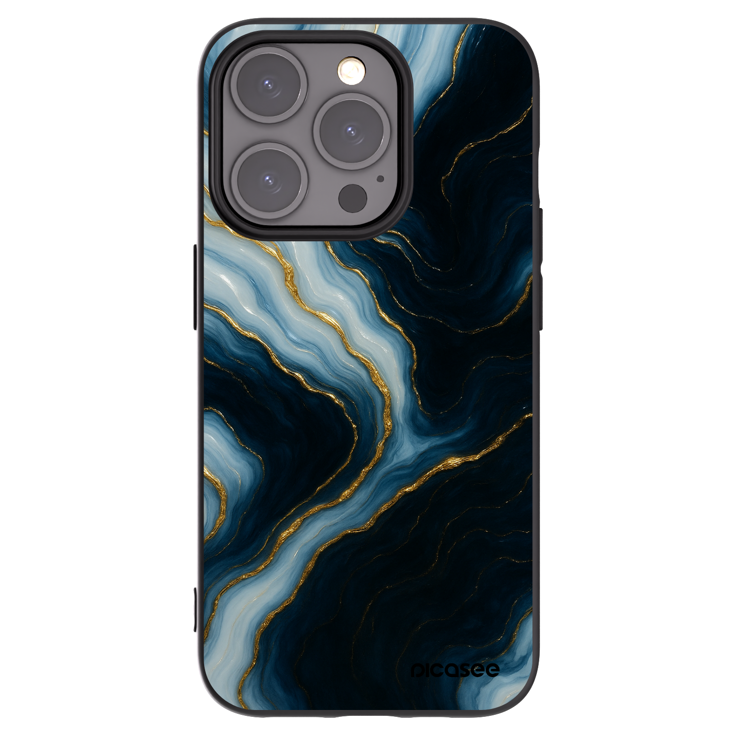Picasee Μαύρη θήκη σιλικόνης για Apple iPhone 15 Pro - Luna