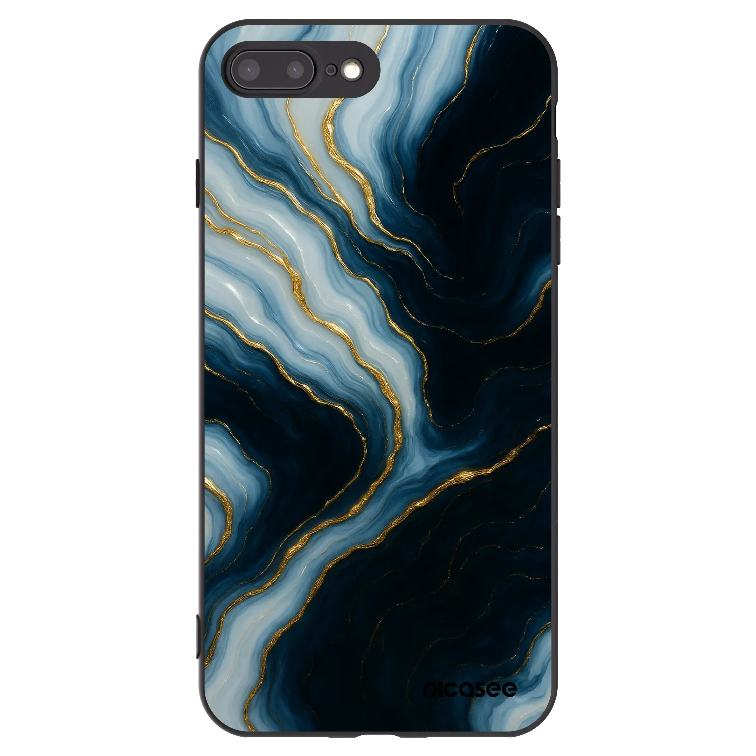 Picasee Μαύρη θήκη σιλικόνης για Apple iPhone 7 Plus - Luna