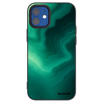 Picasee Μαύρη θήκη σιλικόνης για Apple iPhone 12 mini - Malachite