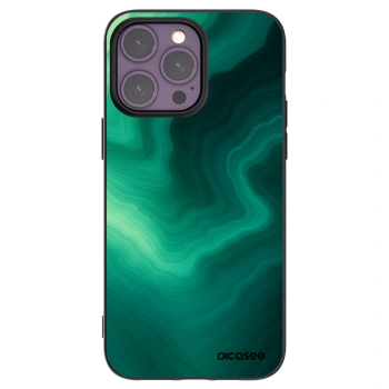 Picasee Μαύρη θήκη σιλικόνης για Apple iPhone 14 Pro Max - Malachite