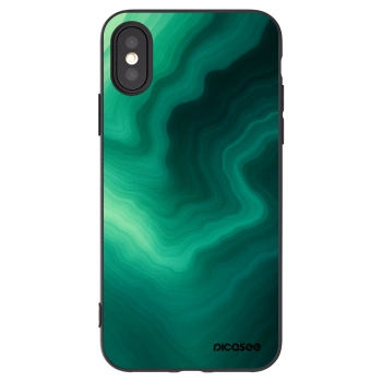Picasee Μαύρη θήκη σιλικόνης για Apple iPhone X/XS - Malachite