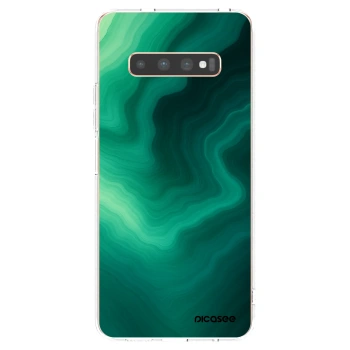Picasee διαφανής θήκη σιλικόνης Samsung Galaxy S10 Plus G975 - Malachite