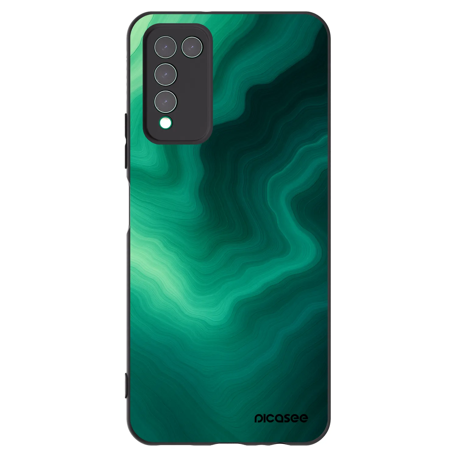 Picasee Μαύρη θήκη σιλικόνης για Honor 10X Lite - Malachite