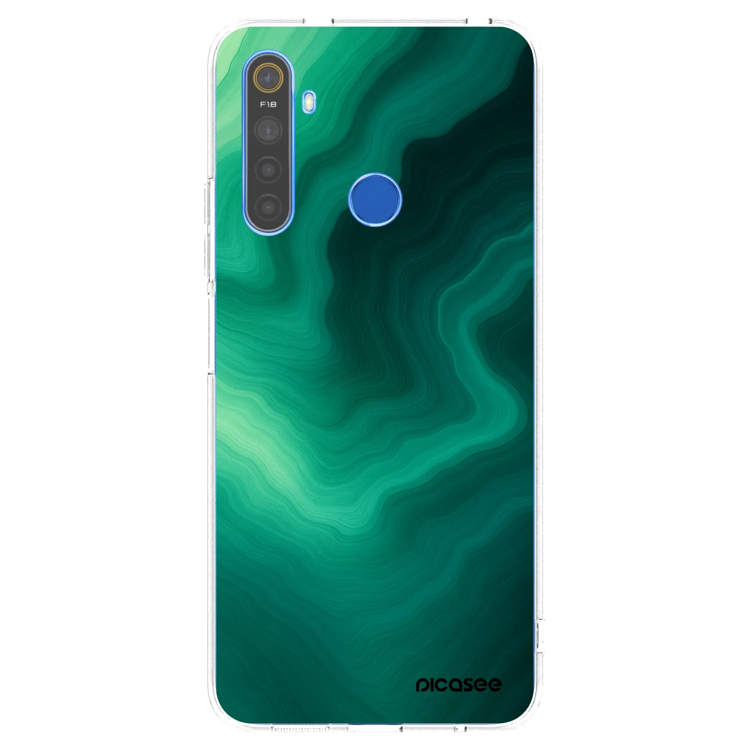 Picasee διαφανής θήκη σιλικόνης Realme 5 - Malachite