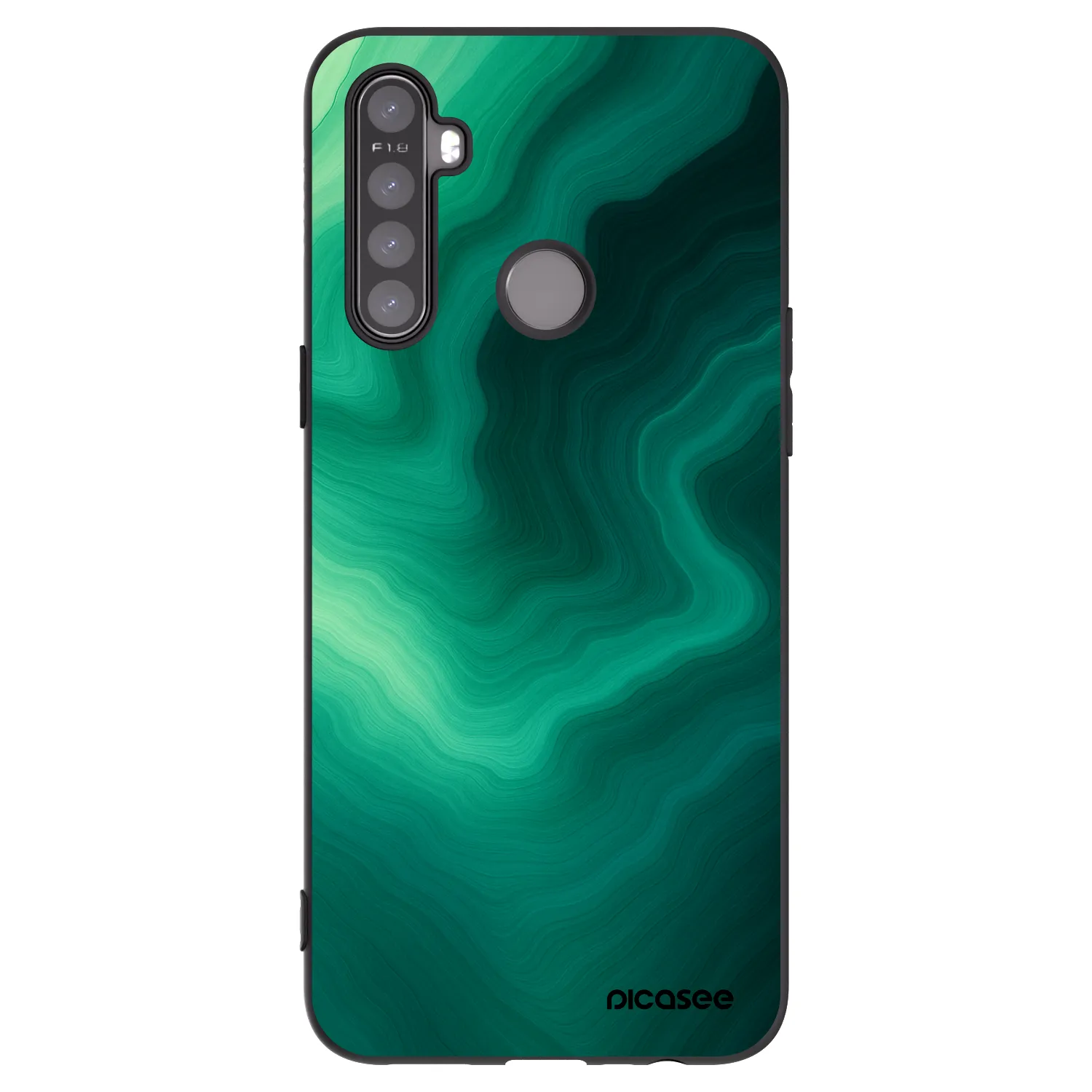 Picasee Μαύρη θήκη σιλικόνης για Realme 5 - Malachite