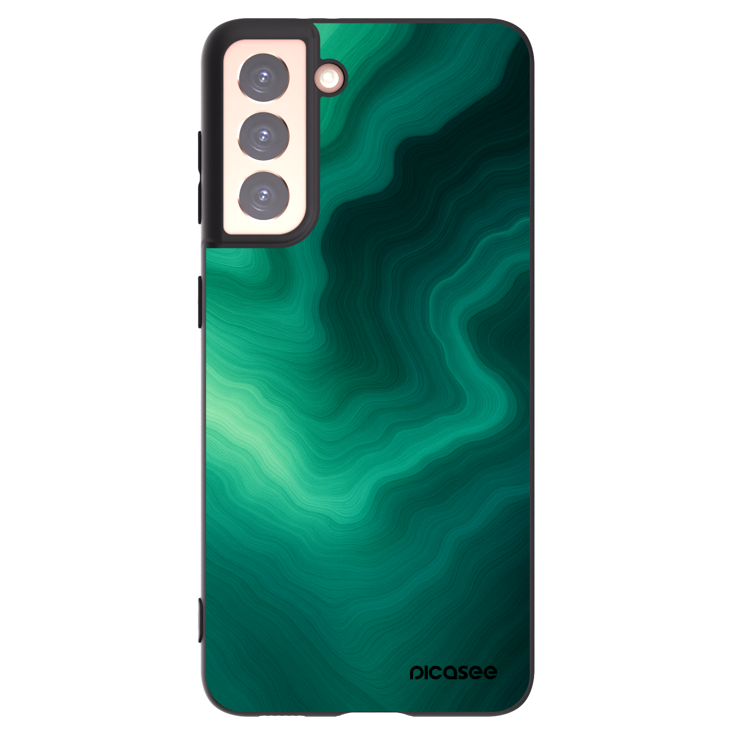 Picasee Μαύρη θήκη σιλικόνης για Samsung Galaxy S21 5G G991B - Malachite