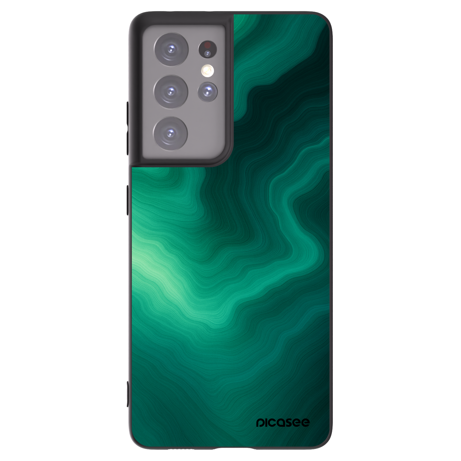 Picasee Μαύρη θήκη σιλικόνης για Samsung Galaxy S21 Ultra 5G G998B - Malachite