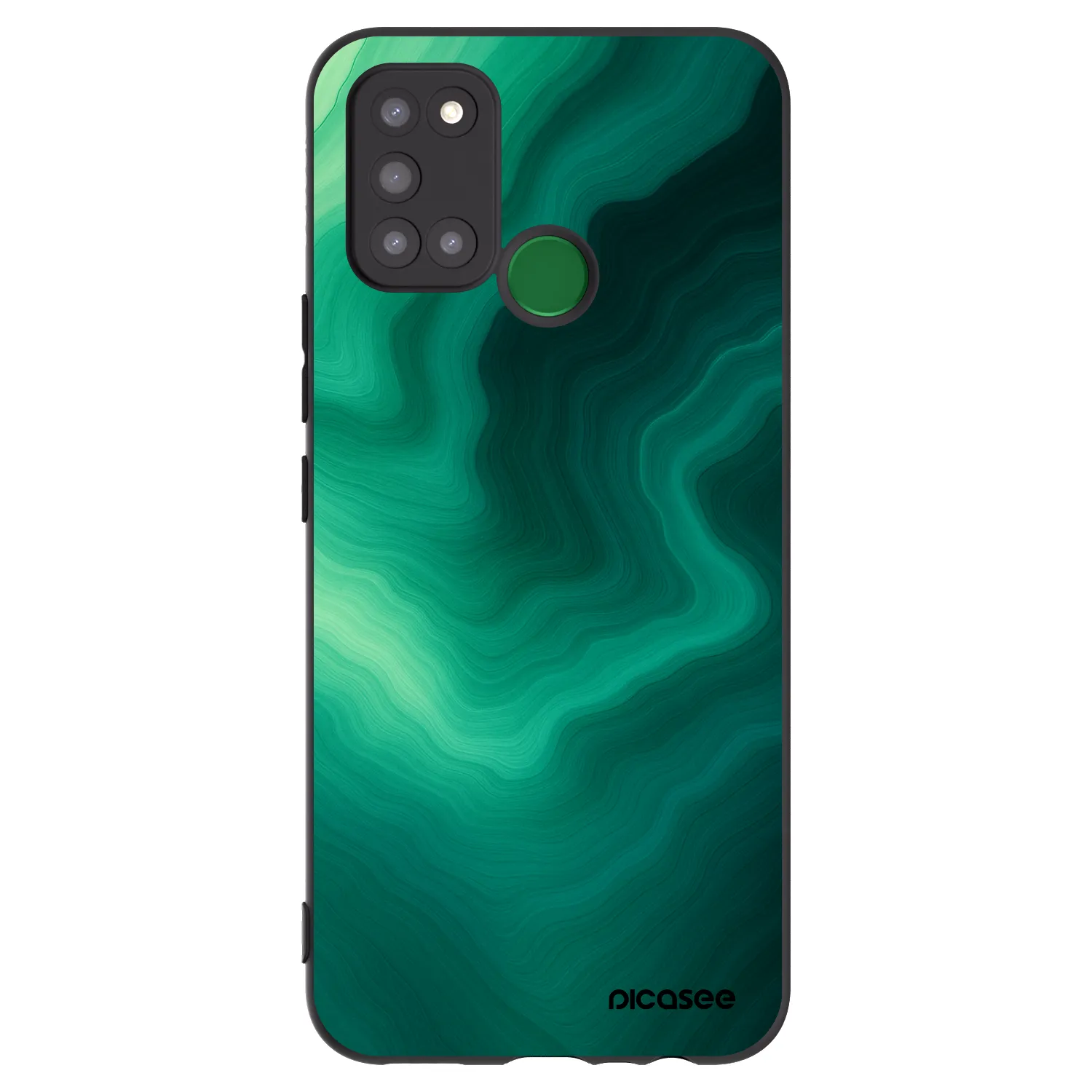 Picasee Μαύρη θήκη σιλικόνης για Realme 7i - Malachite