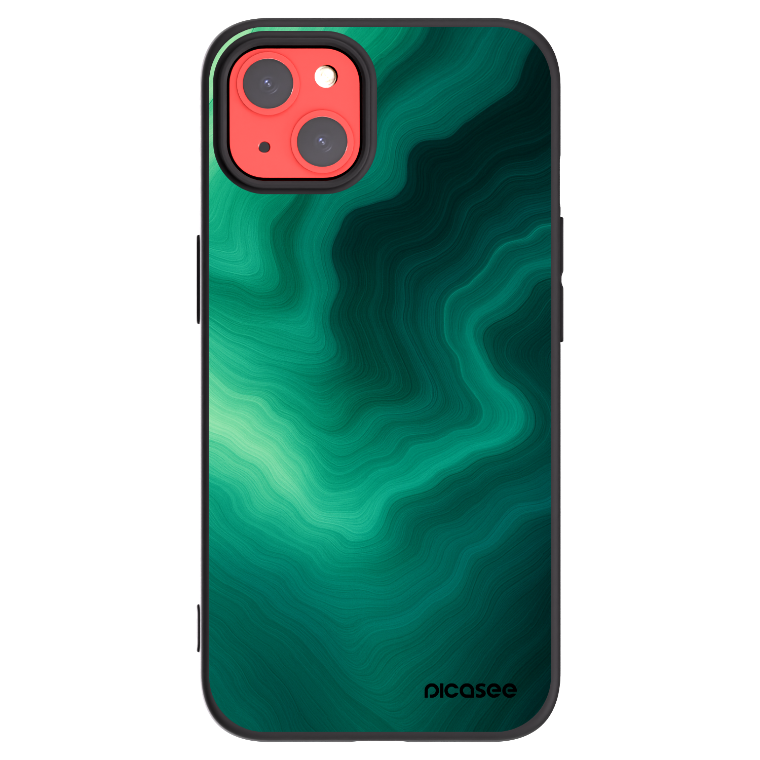 Picasee Μαύρη θήκη σιλικόνης για Apple iPhone 13 - Malachite