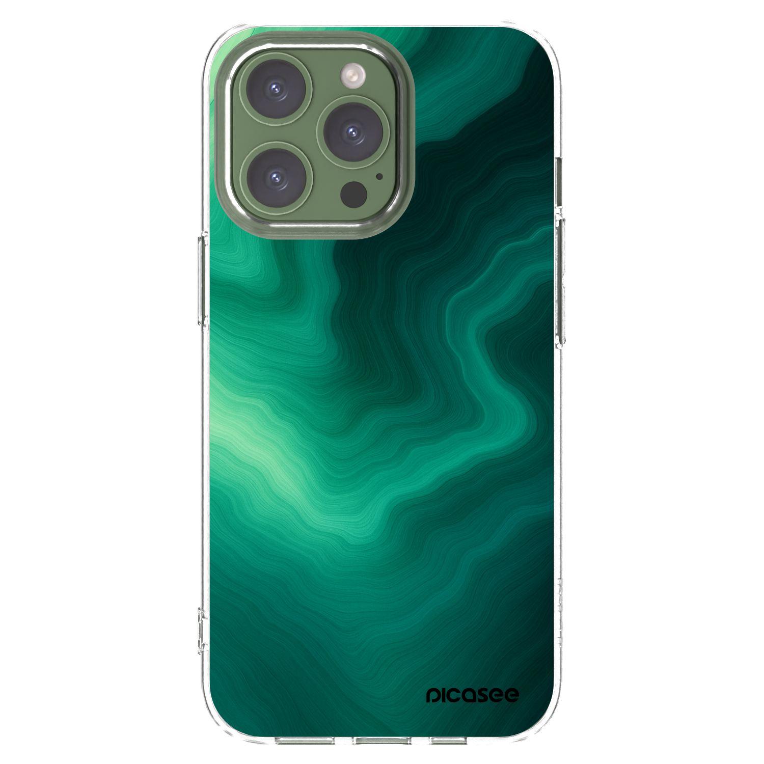 Picasee διαφανής θήκη σιλικόνης Apple iPhone 13 Pro - Malachite